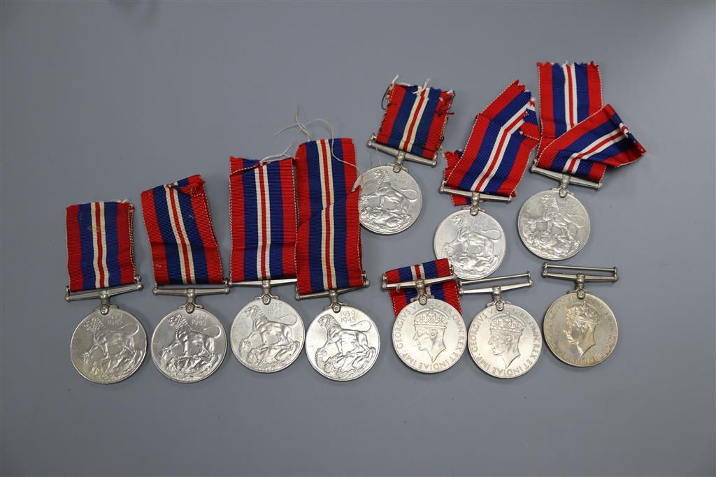 Ten assorted WWII medals